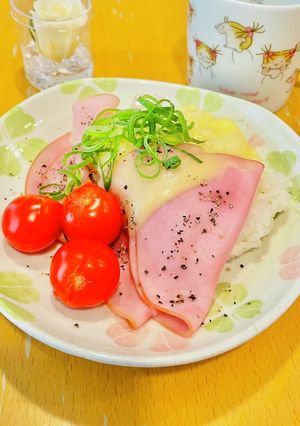 我が家の丼☆私の朝ごはん♪ハムチーズ丼✨-レシピのメイン写真