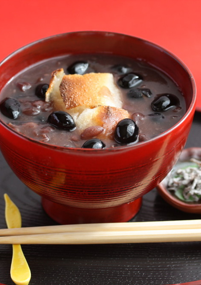 おせちの黒豆とお餅で！黒豆ぜんざい-レシピのメイン写真