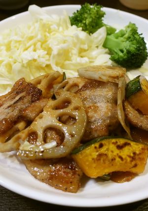 豚バラと温野菜の黒酢炒め-レシピのメイン写真