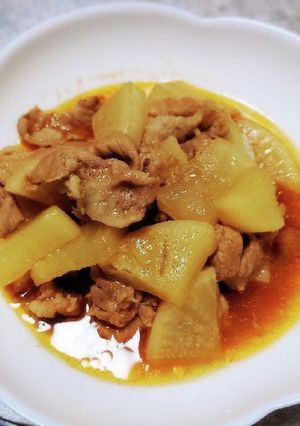大根と豚肉のとんかつソース煮込み-レシピのメイン写真