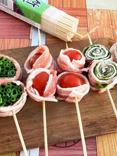 キャンプ飯 豚ばらの串焼き-レシピのメイン写真