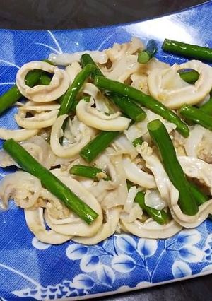 キジハタの胃袋とにんにくの芽の炒め物-レシピのメイン写真