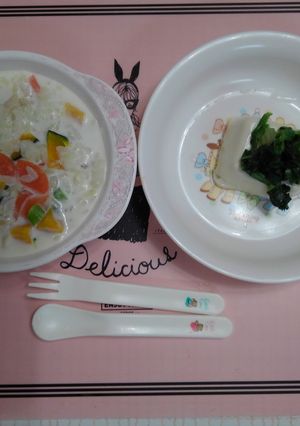 一歳の完食ランチ、ミルクご飯と湯豆腐-レシピのメイン写真