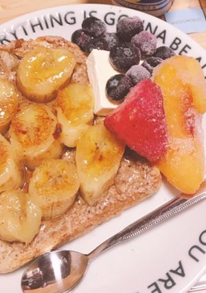 美味しすぎ♡アーモンドバナナトースト♡-レシピのメイン写真