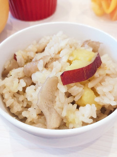 分量メモ:さつまいもと舞茸の炊き込みご飯-レシピのメイン写真