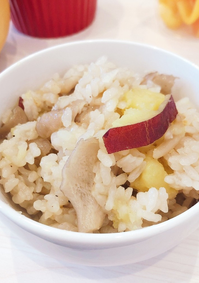 分量メモ：さつまいもと舞茸の炊き込みご飯-レシピのメイン写真