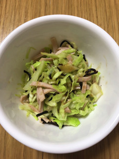 キャベツとハムの塩昆布あえ-レシピのメイン写真
