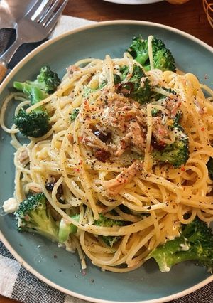 ツナとブロッコリーのクリチ和えパスタ-レシピのメイン写真