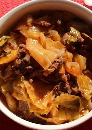 キャベツ大量消費！キャベツと牛肉の重ね煮-レシピのメイン写真