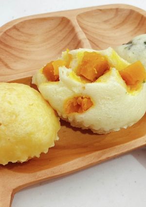 フワフワ♡3種のお野菜チーズ蒸しパン-レシピのメイン写真