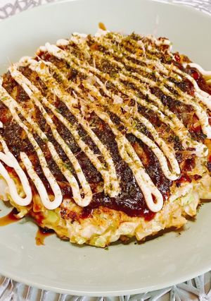 簡単オートミールのヘルシーお好み焼き-レシピのメイン写真