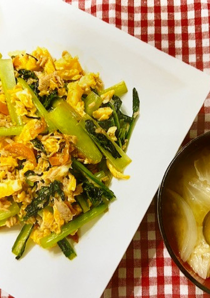 彩り炒めと野菜の旨み味噌汁-レシピのメイン写真