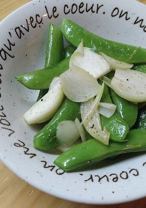 スナップエンドウのにんにく炒め-レシピのメイン写真