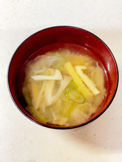 エリンギ 榎 油揚げ ねぎの味噌汁^^-レシピのメイン写真