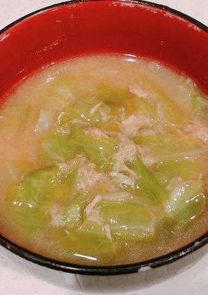 簡単、旨い！ツナ缶とキャベツの味噌汁-レシピのメイン写真