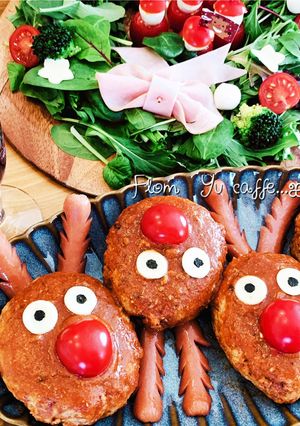 子供喜ぶXmasにトナカイ ハンバーグ♡-レシピのメイン写真