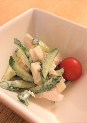 鶏ハムときゅうりの簡単サラダ-レシピのメイン写真