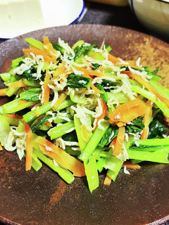 小松菜&人参としらす炒め煮-レシピのメイン写真