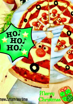 クリスマスピザ⭐ひみつのサンタピザ-レシピのメイン写真