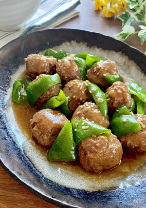 レンジで完結！ピーマンと肉団子の甘酢だれ-レシピのメイン写真