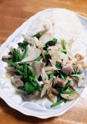 鳥ごぼうとほうれん草のクリーミー丼-レシピのメイン写真