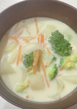 ごろごろ野菜のクラムチャウダー-レシピのメイン写真
