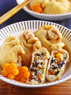 ☆簡単☆生姜香る♪ひじきと豆腐の巾着煮-レシピのメイン写真
