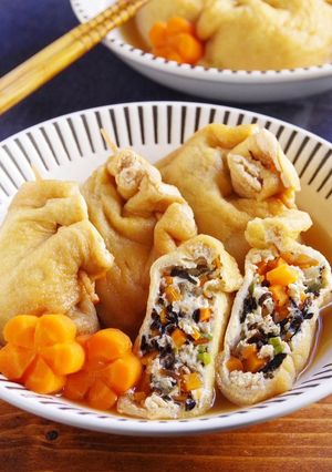 ☆簡単☆生姜香る♪ひじきと豆腐の巾着煮-レシピのメイン写真