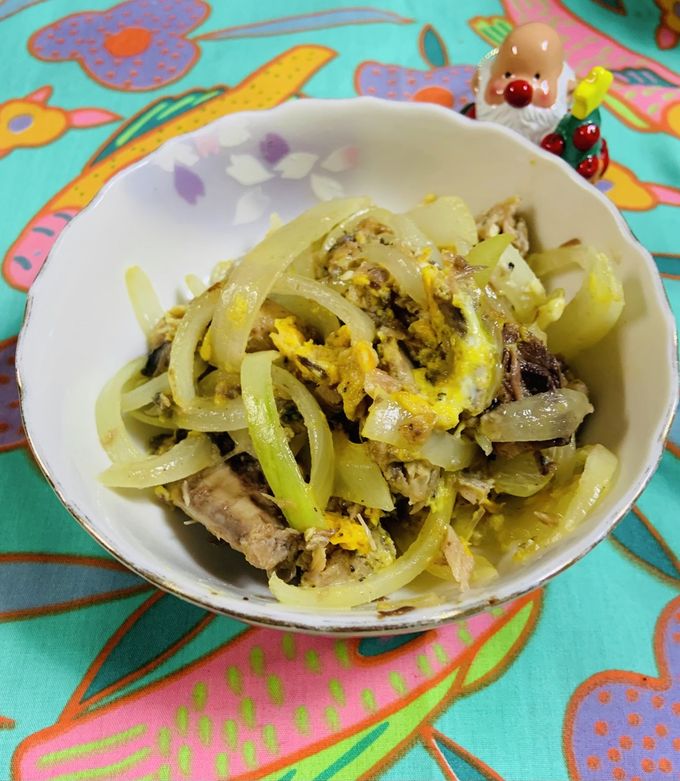 鯖缶と玉ねぎの卵とじ-レシピのメイン写真