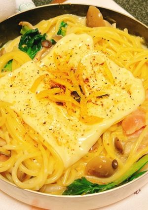 タアサイのゆず風味の豆乳カルボナーラ-レシピのメイン写真