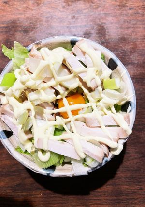 中華おこわでグリチキたまごなレタス丼ぶり-レシピのメイン写真
