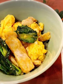 豚肉と卵とチンゲンサイの中華炒め♪-レシピのメイン写真