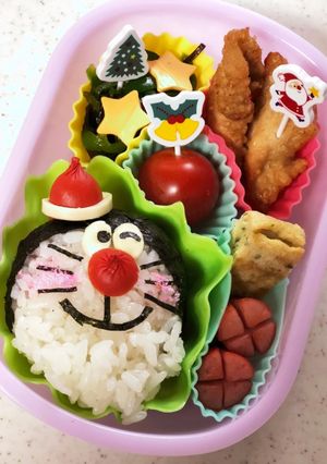 ドラえもんサンタ【キャラ弁】-レシピのメイン写真