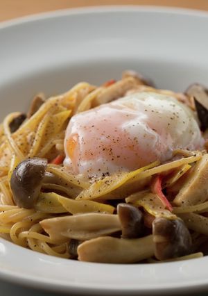 【八丁赤だし】キノコクリームパスタ-レシピのメイン写真