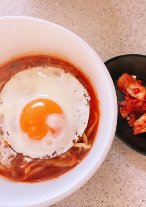 こんにゃく麺で作るヘルシー韓国風ラーメン-レシピのメイン写真