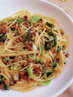 ノンオイル☆納豆と大葉の和風パスタ-レシピのメイン写真