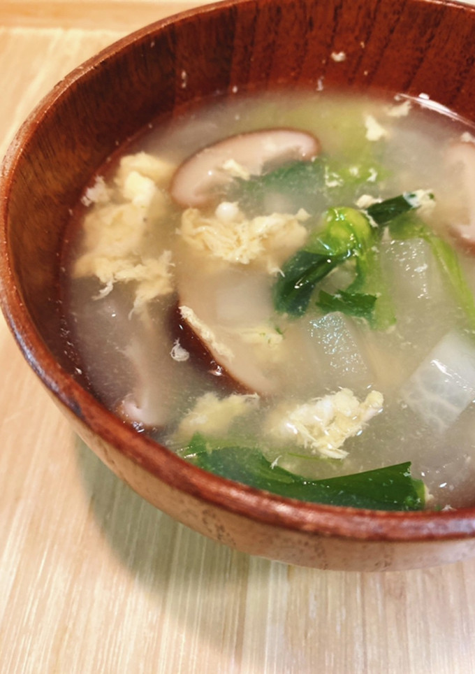 簡単！コロコロ大根と椎茸の卵スープ-レシピのメイン写真