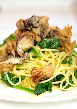 揚げ舞茸とほうれん草のペペロンチーノ風-レシピのメイン写真