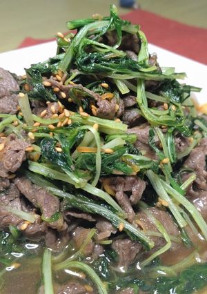 水菜と牛肉の煮物-レシピのメイン写真