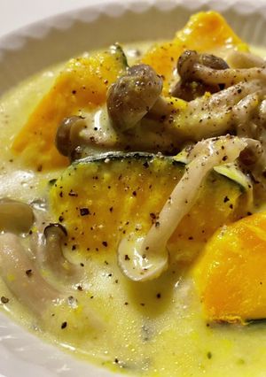 かぼちゃとしめじのクリーム煮-レシピのメイン写真