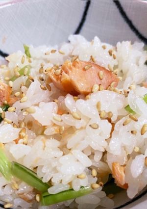 鮭と京菜の漬け物で簡単混ぜご飯-レシピのメイン写真