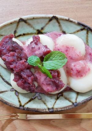白玉団子、あんことクランベリーハニー-レシピのメイン写真