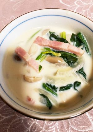 ほうれん草としめじの豆乳スープ-レシピのメイン写真