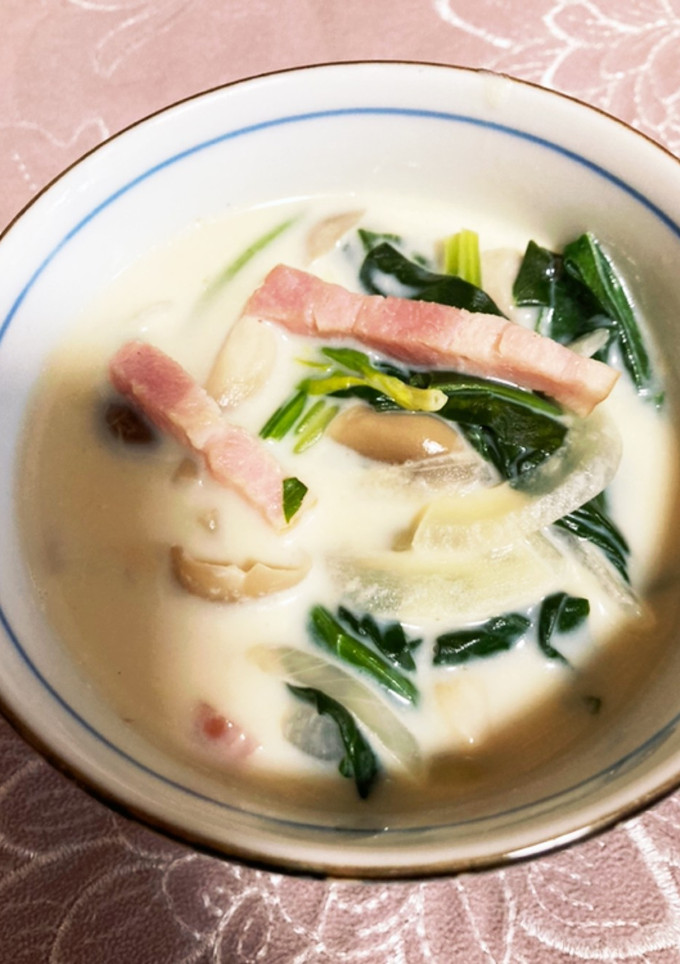 ほうれん草としめじの豆乳スープ-レシピのメイン写真