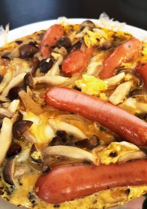 きのことソーセージのオムレツ-レシピのメイン写真