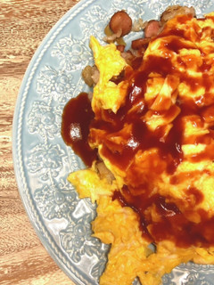 簡単!がっつり飯のガーリックオムライス!-レシピのメイン写真