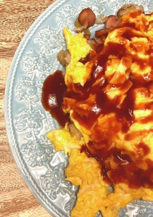 簡単！がっつり飯のガーリックオムライス！-レシピのメイン写真