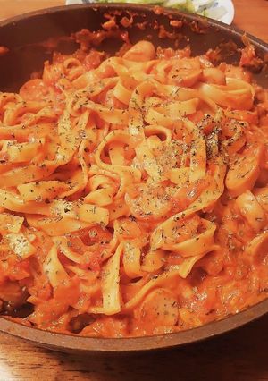 あり物で作ったトマトクリームパスタ-レシピのメイン写真