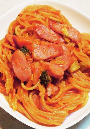 煮るなり焼くなり太麺スパゲッティ-レシピのメイン写真
