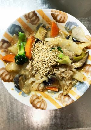 簡単カルビクッパ風味豚こま大根青椒肉絲風-レシピのメイン写真